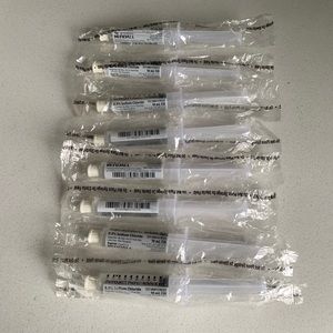 Qty (8) Monoject Plastic Sy ringe With Saline Solution For Animal Care/Husbandry